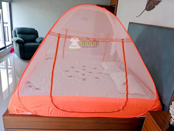 Mesh_Pop_Up_Double_Bed_Mosquito_Net_Orange