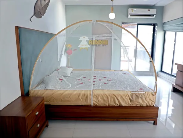 Mesh_Pop_Up_Double_Bed_Mosquito_Net_Brown