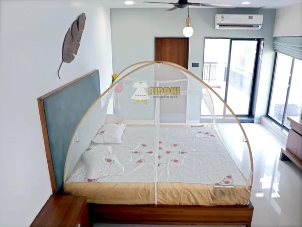 Mesh_Pop_Up_Double_Bed_Mosquito_Net_Brown