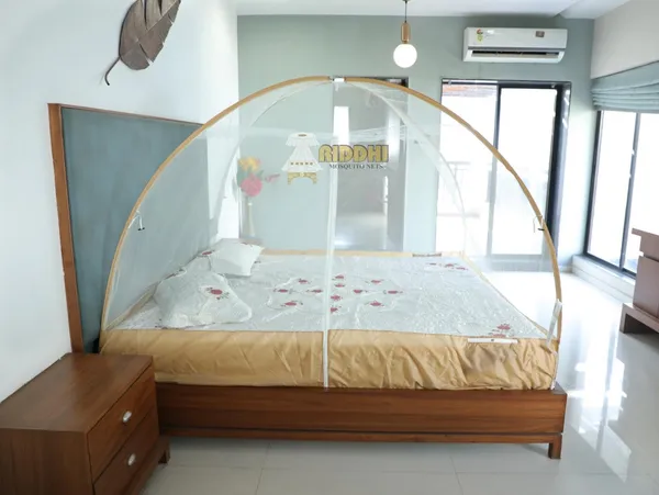 Mesh_Pop_Up_Double_Bed_Mosquito_Net_Brown