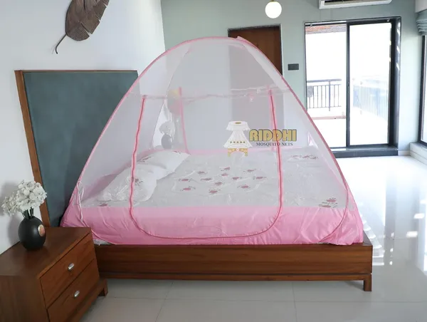 Mesh_Pop_Up_Double_Bed_Mosquito_Net_Pink