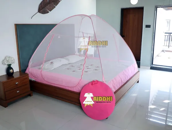 Mesh_Pop_Up_Double_Bed_Mosquito_Net_Pink