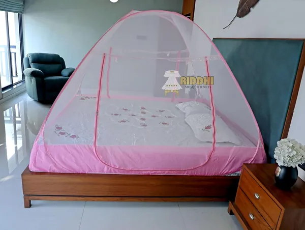 Mesh_Pop_Up_Double_Bed_Mosquito_Net_Pink