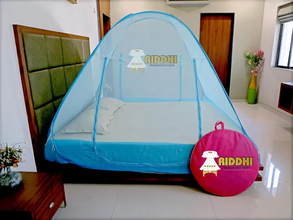 Mesh_Pop_Up_Double_Bed_Mosquito_Net_Light_Blue