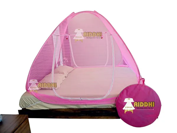 Jacquard_Printed_Pop_Up_Double_Bed_Mosquito_Net_Pink