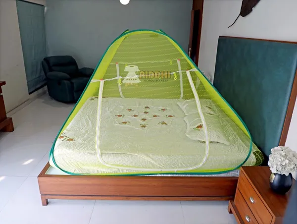 Jacquard_Print_Pop_Up_Double_Bed_Mosquito_Net_Parrot
