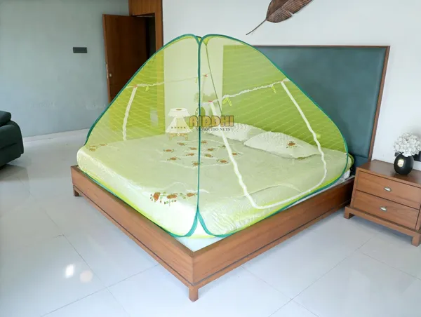 Jacquard_Print_Pop_Up_Double_Bed_Mosquito_Net_Parrot