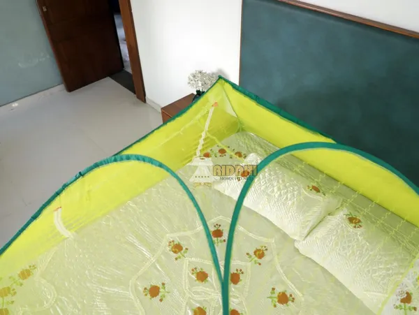 Jacquard_Print_Pop_Up_Double_Bed_Mosquito_Net_Parrot