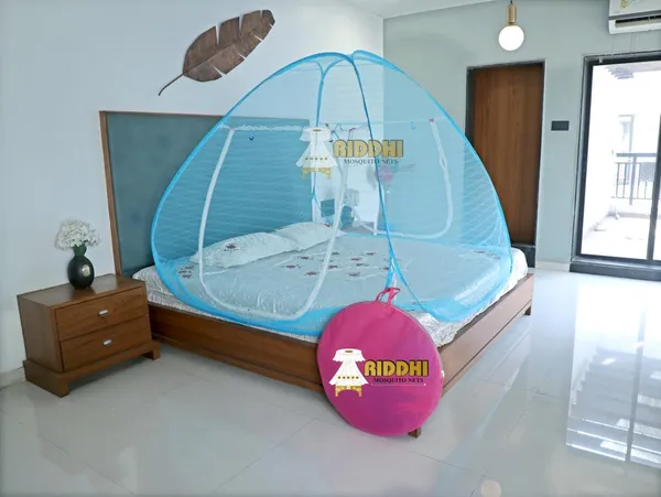 Jacquard_Printed_Pop_Up_Double_Bed_Mosquito_Net_Sky_Blue