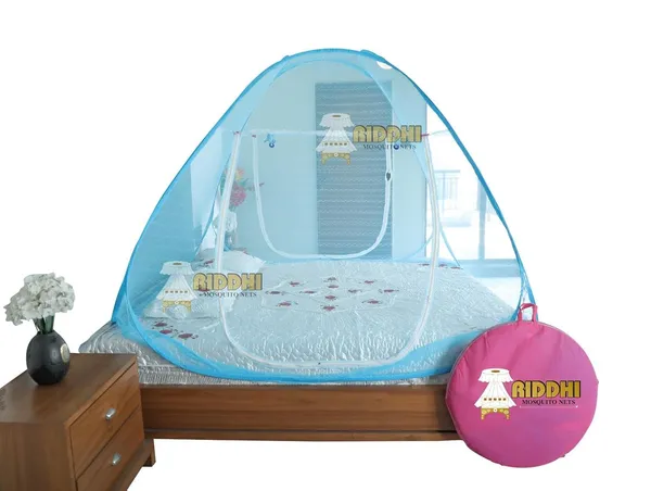 Jacquard_Printed_Pop_Up_Double_Bed_Mosquito_Net_Sky_Blue