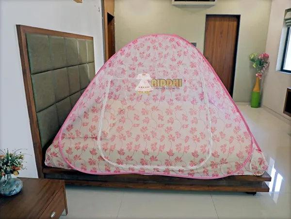Mesh_Tent_Floral_Print_Pop_Up_Double_Bed_Mosquito_Net_Pink