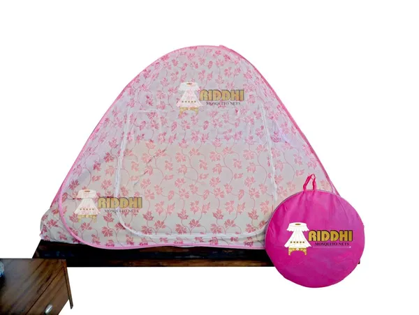Mesh_Tent_Floral_Print_Pop_Up_Double_Bed_Mosquito_Net_Pink