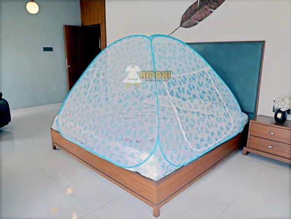 Mesh_Tent_Floral_Print_Pop_Up_Double_Bed_Mosquito_Net_Light_Blue
