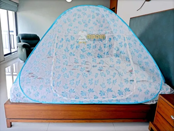 Mesh_Tent_Floral_Print_Pop_Up_Double_Bed_Mosquito_Net_Light_Blue