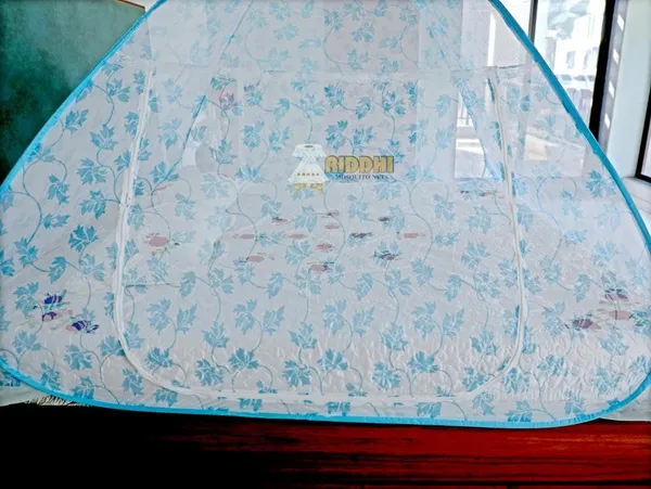 Mesh_Tent_Floral_Print_Pop_Up_Double_Bed_Mosquito_Net_Light_Blue