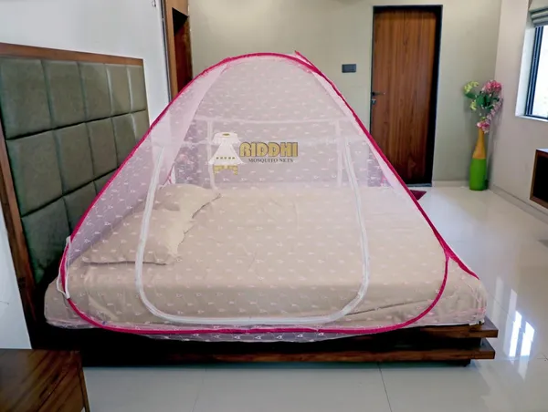 Jacquard_Pop_Up_Double_Bed_Mosquito_Net_Pink