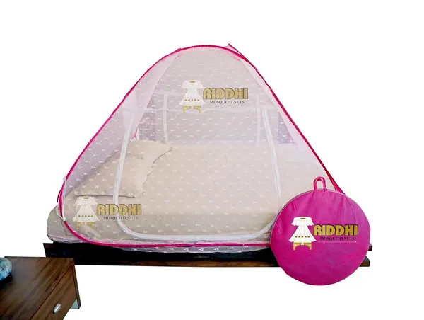 Jacquard_Pop_Up_Double_Bed_Mosquito_Net_Pink