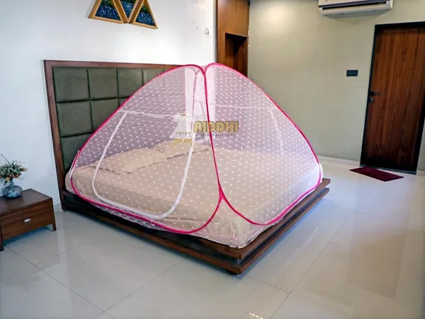 Jacquard_Pop_Up_Double_Bed_Mosquito_Net_Pink