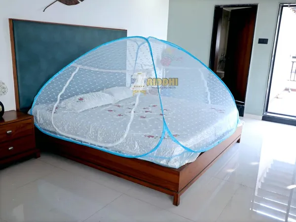 Jacquard_Mesh_Pop_Up_Double_Bed_Mosquito_Net_Light_Blue