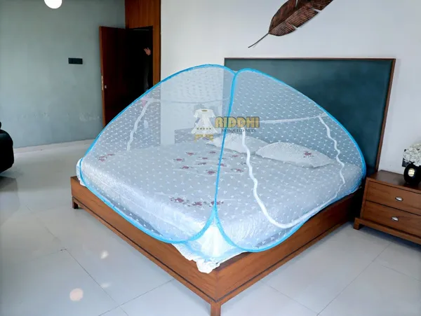 Jacquard_Mesh_Pop_Up_Double_Bed_Mosquito_Net_Light_Blue