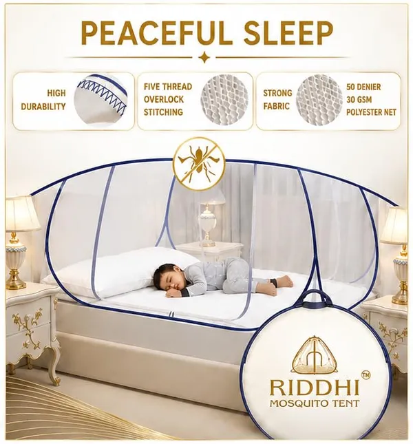 Riddhi_Foldable_Dome_Mosquito_Net_With_Carry_Bag_Blue
