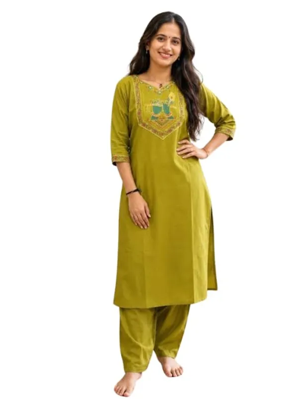 Jd_Enterprise_Bansari_Women_S_Cotton_Embroidered_Kurta_With_Button_Design_Palazzo_Pant_Set_Straight_Ethnic_Kurti_With_Palazzo_Comfortable_Daily_Office
