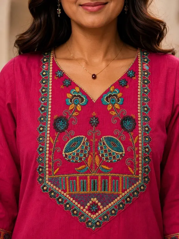 Jd_Enterprise_Women_S_Cotton_Embroidered_Kurta_With_Button_Design_Palazzo_Pant_Set_Straight_Kurti_With_Comfortable_Cotton_Palazzo_Ethnic_Wear_For_Casual