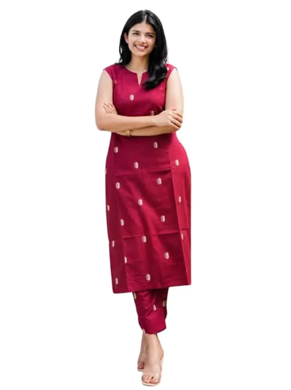 Jd_Enterprise_Women_S_Cotton_Blend_Printed_Sleeveless_Kurti_With_Pant_Set_Round_Neck_Soft_Comfortable_Ethnic_Co_Ord_Set_For_Women_Casual_Office_Daily_Wear_In_Alpha_2xl_Toxic_Red