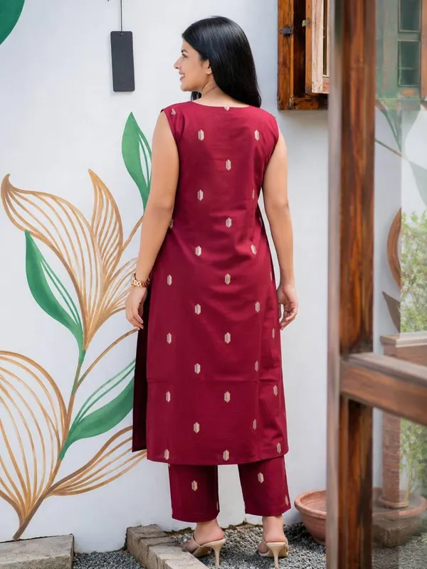 Jd_Enterprise_Women_S_Cotton_Blend_Printed_Sleeveless_Kurti_With_Pant_Set_Round_Neck_Soft_Comfortable_Ethnic_Co_Ord_Set_For_Women_Casual_Office_Daily_Wear_In_Alpha_2xl_Toxic_Red