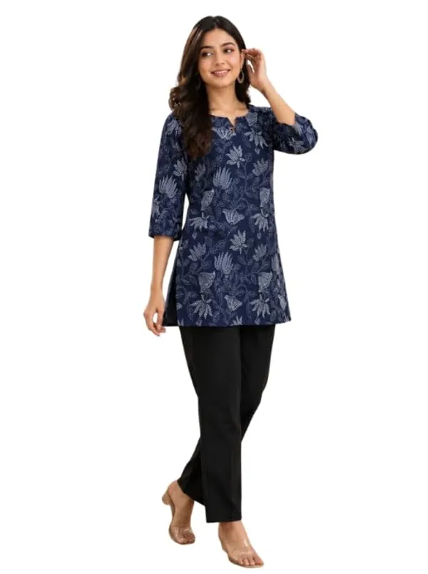 Product_Summary_Jd_Enterprise_Pushpa_Women_S_Cotton_Printed_Tunic_3_4_Sleeves_Round_Neck_Soft_Breathable_Casual_Long_Top_For_Women_Regular_Fit
