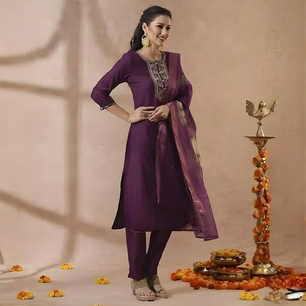 Women_S_Magic_Cotton_Kurta_Pant_Dupatta_Set_3_Piece_Ethnic_Suit_With_Chanderi_Digital_Print_Dupatta_Round_Neck_3_4_Sleeve_Kurta_Set_For_Women