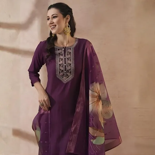 Women_S_Magic_Cotton_Kurta_Pant_Dupatta_Set_3_Piece_Ethnic_Suit_With_Chanderi_Digital_Print_Dupatta_Round_Neck_3_4_Sleeve_Kurta_Set_For_Women