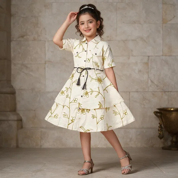 Cream_Printed_Fit_And_Flare_Dress_For_Girls