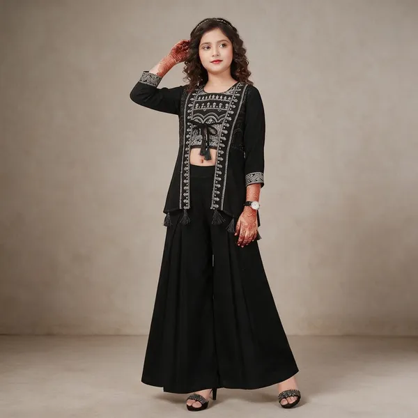 Black_Embroidered_Sharara_Set_For_Women_And_Girls