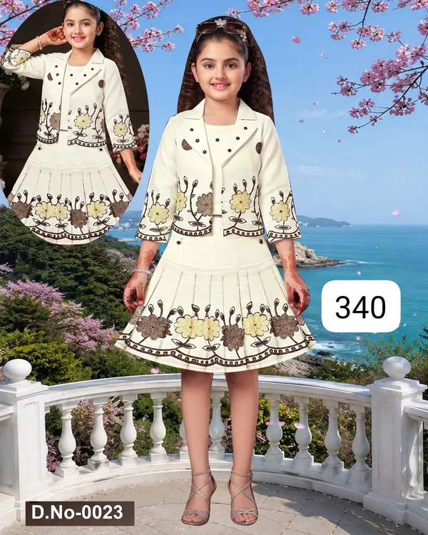 Cream_Floral_Fit_And_Flare_Dress_for_Girls