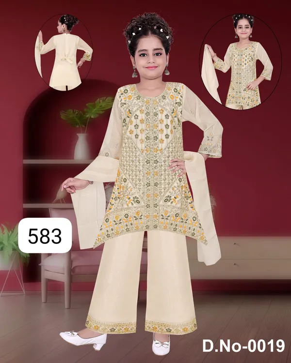 Cream_Embroidered_Kurta_Set_for_Girls