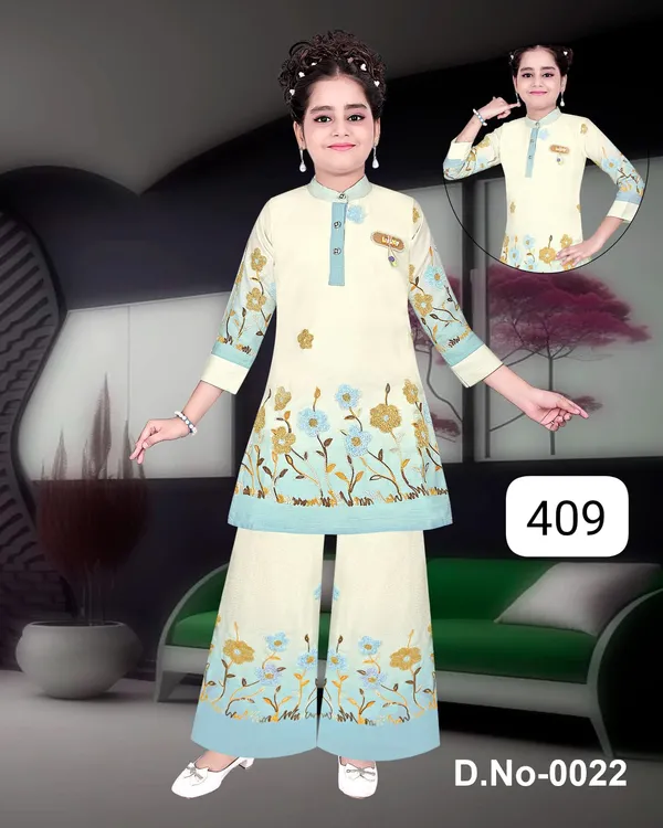 Cream_Floral_Print_Kurta_Palazzo_Set_For_Women