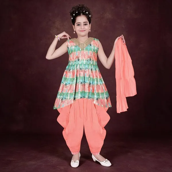 Multicolor_Printed_Kurta_Set_For_Girls