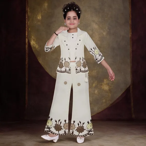 White_Floral_Ethnic_Kurta_Palazzo_Set_For_Girls
