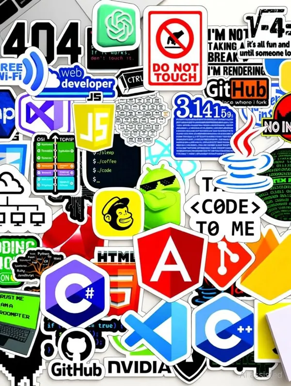 SAMANTA_WALA_1.5_inch_tech_sticker_for_laptop,_phone,_notebook,_guiter,_etc._Self_Adhesive_Sticker_(Pack_of_50)