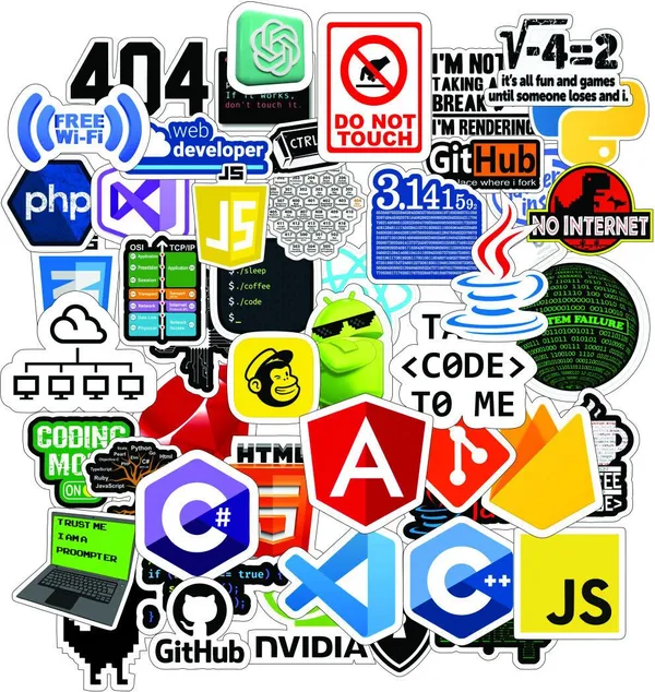 SAMANTA_WALA_1.5_inch_tech_sticker_for_laptop,_phone,_notebook,_guiter,_etc._Self_Adhesive_Sticker_(Pack_of_50)