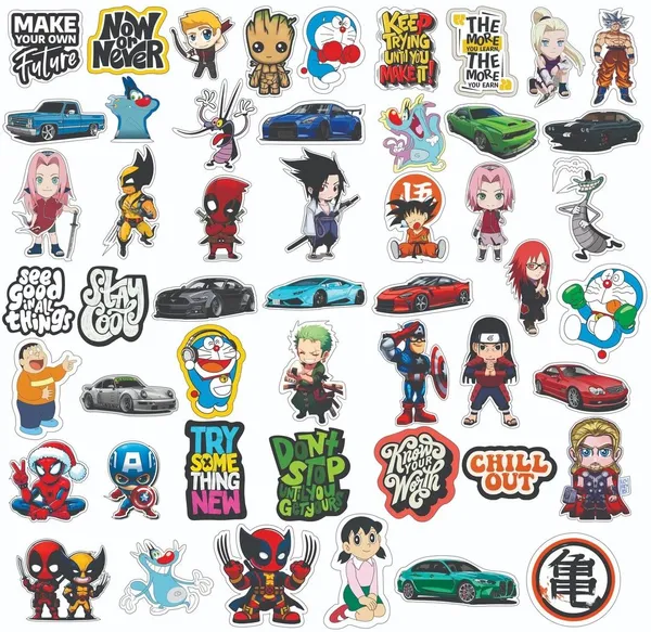SAMANTA_WALA_1.5_inch_Mix_Cartoon_Sticker_for_Phone,_Laptop,_Notebook,_Guiter,_etc._Self_Adhesive_Sticker_(Pack_of_50)