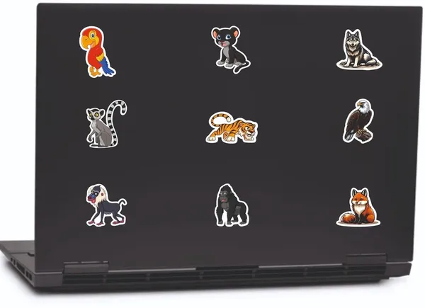 SAMANTA_WALA_1.5_inch_Cartoon_Animal_sticker_For_phone,_laptop,_notebook,_bottle,_etc._|_pack_of_100_Self_Adhesive_Sticker_(Pack_of_100)