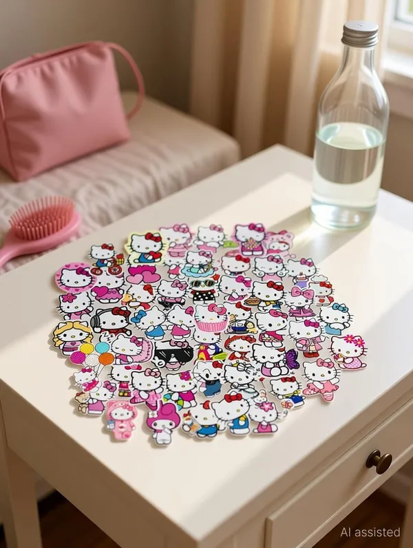 SAMANTA_WALA_1.5_inch_Kitte_Sticker_For_Phone,_laptop,_Notebook,_bottle,_etc_|_pack_of_50_Self_Adhesive_Sticker_(Pack_of_50)