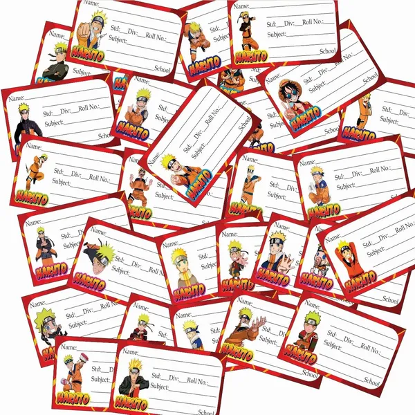 SAMANTA_WALA_2.2_inch_Naruto_Nameslip_for_notebook_|_pack_of_30_Self_Adhesive_Sticker_(Pack_of_24)