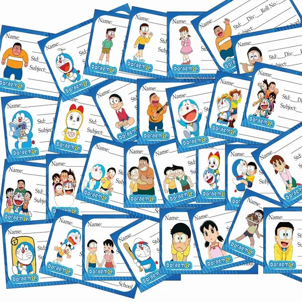 SAMANTA_WALA_3_inch_Doreman_Nameslip_for_notebooks_|_pack_of_30_Self_Adhesive_Sticker_(Pack_of_50)
