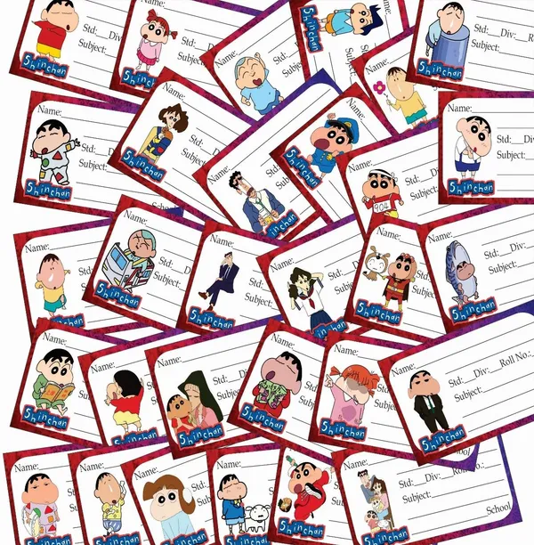 SAMANTA_WALA_3_inch_Shinchaen_nameslip_for_notebook_|_pack_of_30_Self_Adhesive_Sticker_(Pack_of_30)
