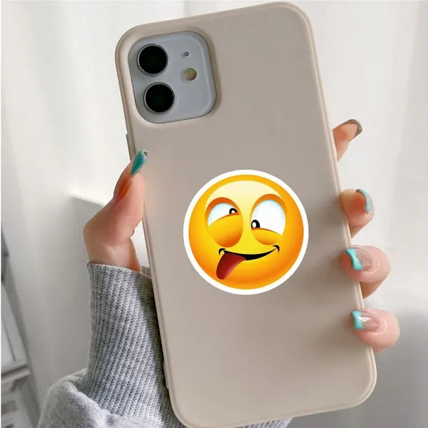 SAMANTA_WALA_1.5_inch_Smile_Sticker_for_Phone,_laptop,_notebook,_bottle,_etc._pack_of_48_Self_Adhesive_Sticker_(Pack_of_48)