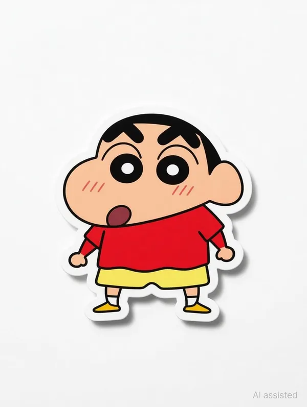 SAMANTA_WALA_1.5_inch_Shinchain_Sticker_For_phone,_laptop,_notebook,_guiter,_etc._|_pack_of_50_Self_Adhesive_Sticker_(Pack_of_50)