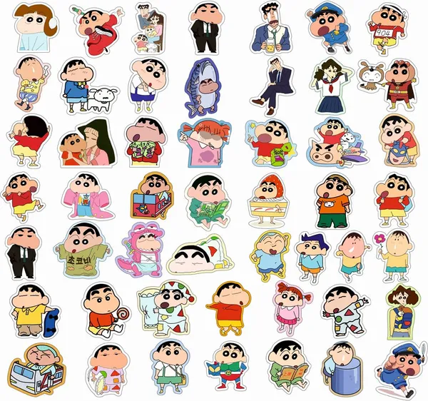 SAMANTA_WALA_1.5_inch_Shinchain_Sticker_For_phone,_laptop,_notebook,_guiter,_etc._|_pack_of_50_Self_Adhesive_Sticker_(Pack_of_50)